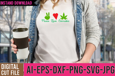 Peace love Cannabis SVG Cut File SVG BlackCatsMedia 