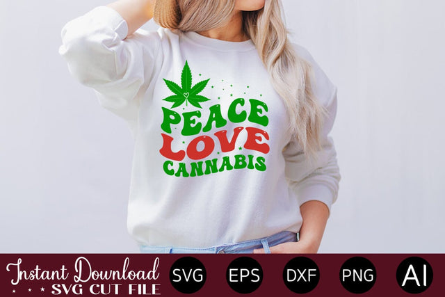 Peace Love Cannabis SVG SVG designmaster24 