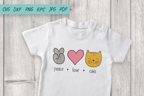 Peace Love Cat, Cat SVG, Cat lover. Pets Lover SVG SVG Irina Ostapenko 
