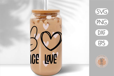 Peace Love Cats Libbey Can Glass Wrap SVG Cat Paw Beer Wrap SVG OrangeBrushStudio 