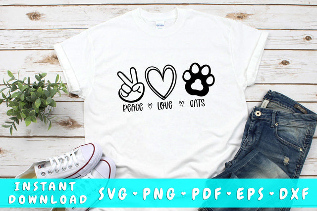 Peace Love Cats SVG SVG HappyDesignStudio 
