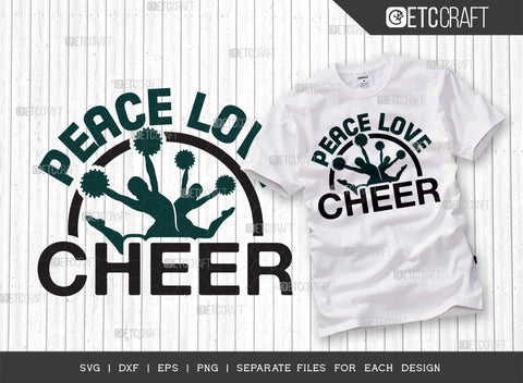 Peace Love Cheer SVG Bundle, Cheerleading Svg, Cheer Svg, Cheer Life Svg, Cheer Team Svg, Cheer Quotes, ETC T00148 SVG ETC Craft 