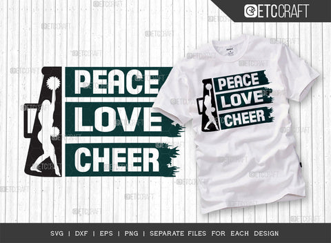 Peace Love Cheer SVG Bundle, Cheerleading Svg, Cheer Svg, Cheer Life Svg, Cheer Team Svg, Cheer Quotes, ETC T00148 SVG ETC Craft 