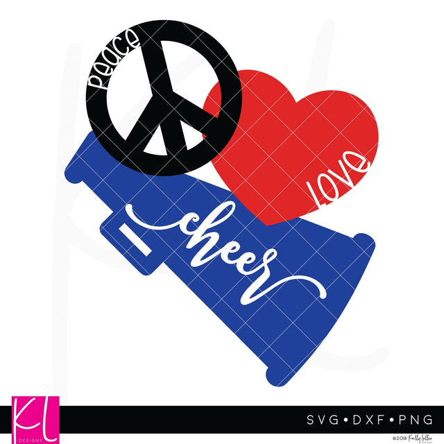 Peace Love Cheer SVG Kelly Lollar Designs 