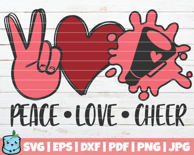 Peace Love Cheer SVG MintyMarshmallows 