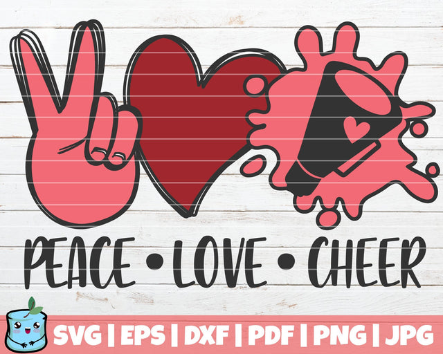 Peace Love Cheer SVG MintyMarshmallows 