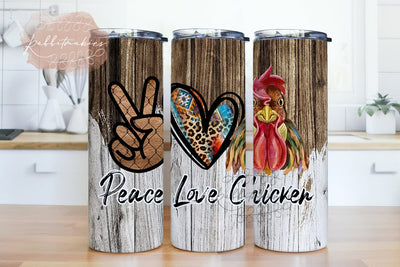 Peace Love Chicken Tumbler PNG Design Watercolor Farm Animal 20oz Tumbler Wrap Digital Download, Gift For Her, 20oz Skinny Tumbler Wrap, Straight and Tapered Design Sublimation Rabbitmakies 