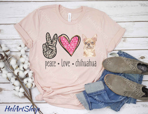 Peace Love Chihuahua PNG, Sublimation PNG Sublimation _HelArtShop_ 