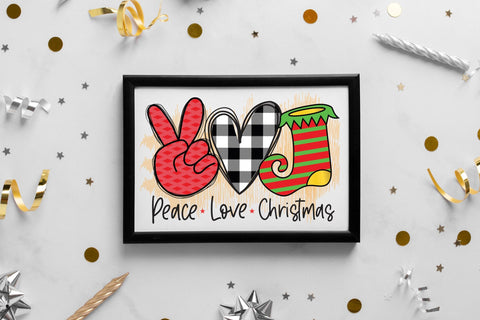 Peace Love Christmas PNG Sublimation Design Sublimation CraftLabSVG 