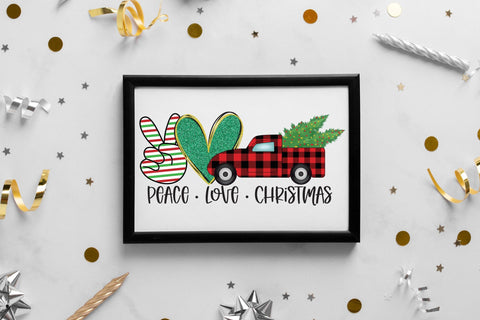 Peace Love Christmas PNG Sublimation Design Sublimation CraftLabSVG 