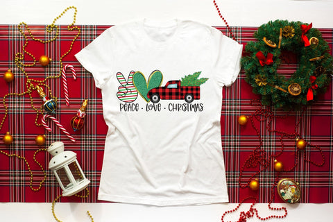 Peace Love Christmas PNG Sublimation Design Sublimation CraftLabSVG 