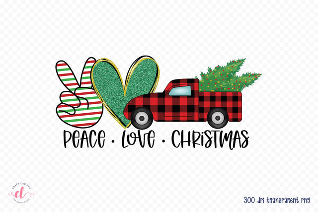Peace Love Christmas PNG Sublimation Design Sublimation CraftLabSVG 