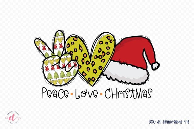 Peace Love Christmas PNG Sublimation Sublimation CraftLabSVG 
