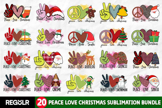 Peace Love Christmas Sublimation Bundle Sublimation Regulrcrative 