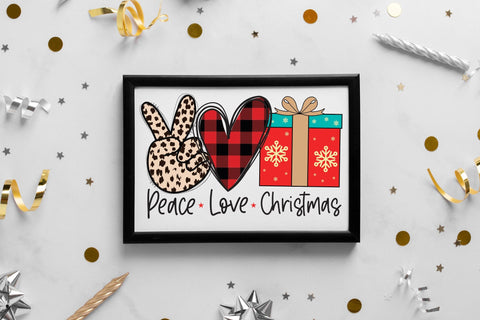 Peace Love Christmas Sublimation Design PNG Sublimation CraftLabSVG 