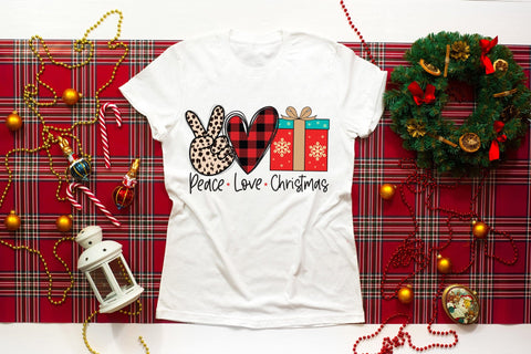 Peace Love Christmas Sublimation Design PNG Sublimation CraftLabSVG 