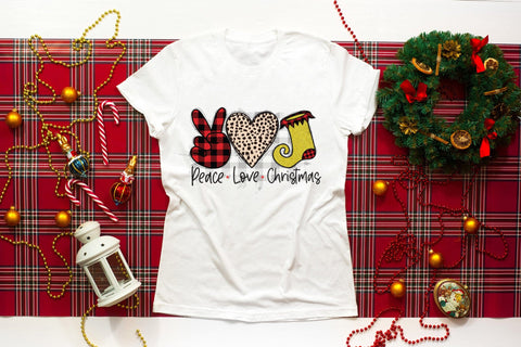 Peace Love Christmas Sublimation Design Sublimation CraftLabSVG 