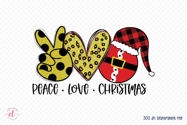 Peace Love Christmas Sublimation Design Sublimation CraftLabSVG 