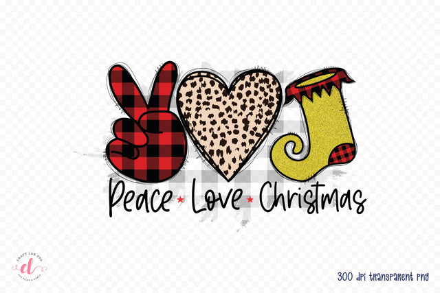 Peace Love Christmas Sublimation Design Sublimation CraftLabSVG 