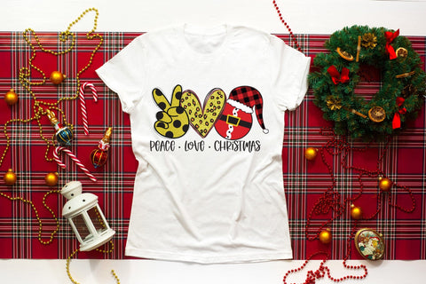 Peace Love Christmas Sublimation Design Sublimation CraftLabSVG 