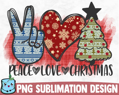 Peace Love Christmas Sublimation Design Sublimation MintyMarshmallows 