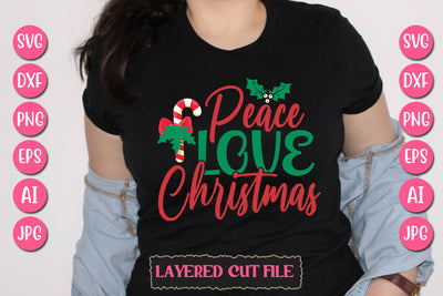 Peace Love Christmas SVG Cut File SVG Newmockups 