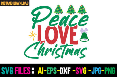 Peace Love Christmas SVG Cut File SVG Newmockups 