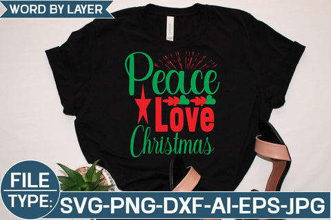 Peace Love Christmas SVG Cut File SVG Studio Innate 