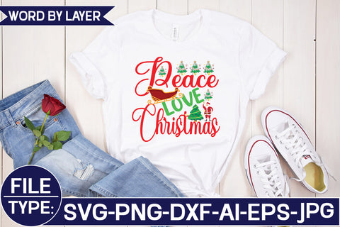 Peace Love Christmas SVG Cut File SVG Studio Innate 