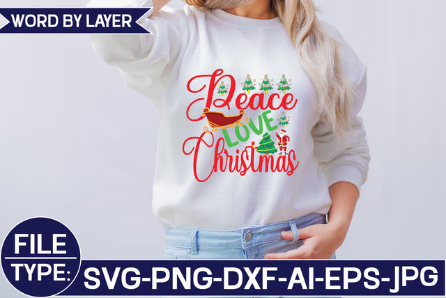 Peace Love Christmas SVG Cut File SVG Studio Innate 
