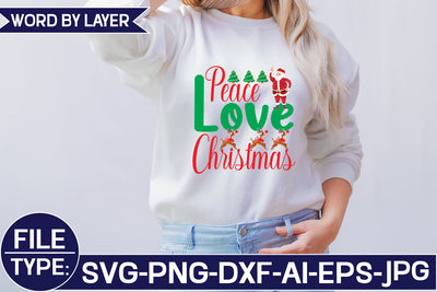 Peace Love Christmas SVG Cut File SVG Studio Innate 