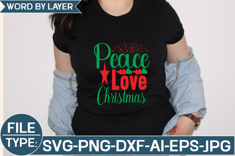 Peace Love Christmas SVG Cut File SVG Studio Innate 