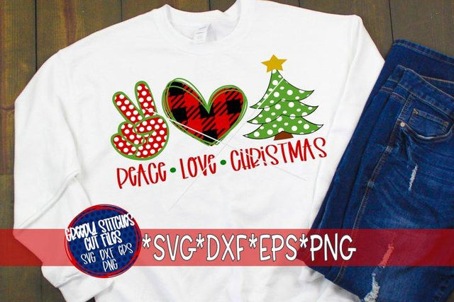 Peace Love Christmas SVG DXF EPS PNG SVG Greedy Stitches 