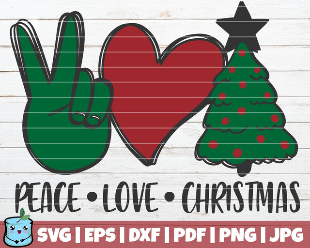 Peace Love Christmas SVG MintyMarshmallows 