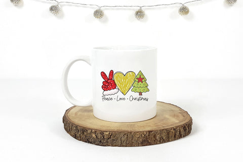 Peace Love Christmas Tree PNG Sublimation Design Sublimation CraftLabSVG 