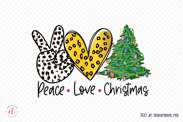 Peace Love Christmas Tree PNG Sublimation Sublimation CraftLabSVG 