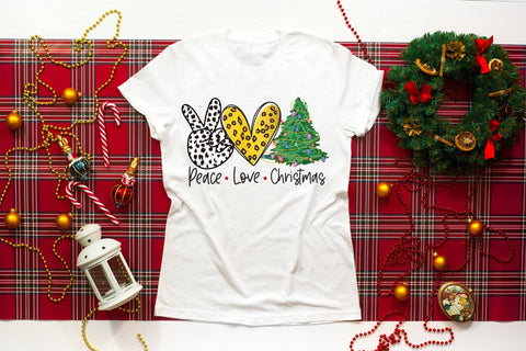 Peace Love Christmas Tree PNG Sublimation Sublimation CraftLabSVG 