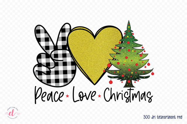 Peace Love Christmas Tree PNG Sublimation Sublimation CraftLabSVG 