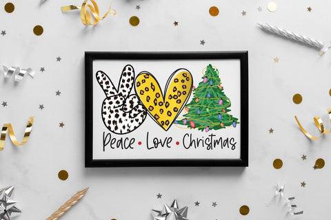 Peace Love Christmas Tree PNG Sublimation Sublimation CraftLabSVG 