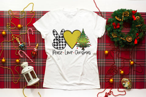 Peace Love Christmas Tree PNG Sublimation Sublimation CraftLabSVG 