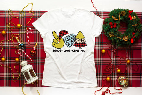 Peace Love Christmas Tree Sublimation Design Sublimation CraftLabSVG 