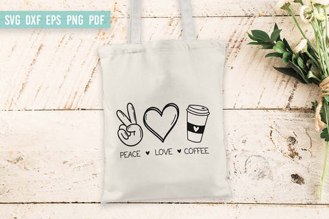 Peace Love Coffee | Coffee SVG | Coffee Quote SVG SVG Irina Ostapenko 