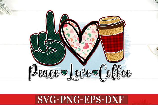 peace love coffee PNG Sublimation DESIGNISTIC 