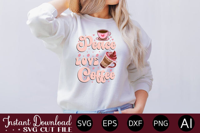 Peace Love Coffee Sublimation design Sublimation designmaster24 