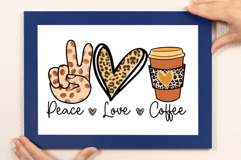 Peace love coffee Sublimation PNG, Coffee Sublimation Design Sublimation Regulrcrative 