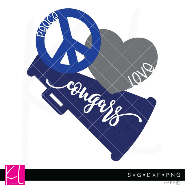 Peace Love Cougars SVG Kelly Lollar Designs 