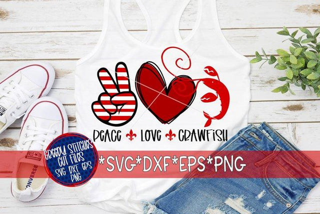Peace Love Crawfish SVG DXF EPS PNG SVG Greedy Stitches 