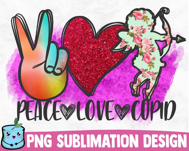 Peace Love Cupid Sublimation Design Sublimation MintyMarshmallows 