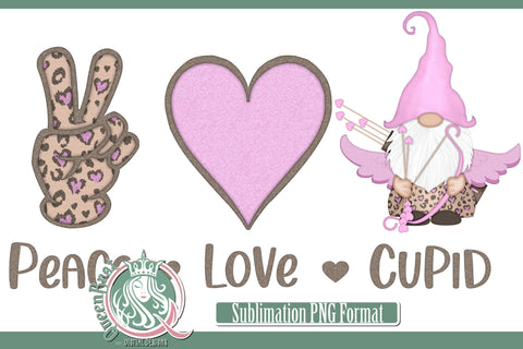 Peace Love Cupid Sublimation Sublimation QueenBrat Digital Designs 