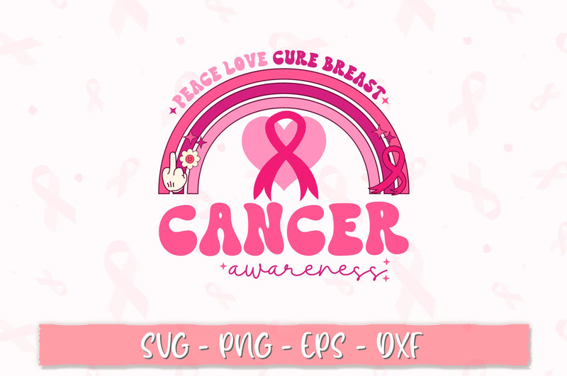 Peace love cure breast cancer awareness PNG SVG Shetara Begum 